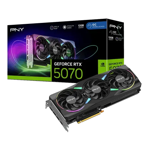 PNY GeForce RTX 5070 ARGB EPIC-X RGB OC Triple Fan 12GB GDDR7 Graphics Card
